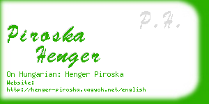 piroska henger business card